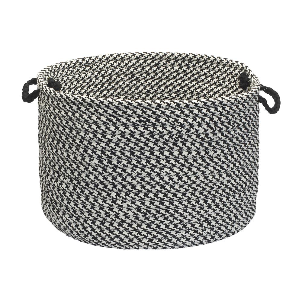 Colonial Mills OT49A018X018 Outdoor Houndstooth Tweed - Black 18"x12" Utility Basket
